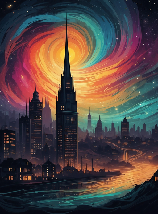 Cityscape Swirl