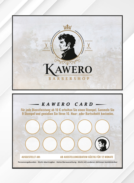 KAWERO –  Stempelkarte – Design ink. Druck 200 Stück
