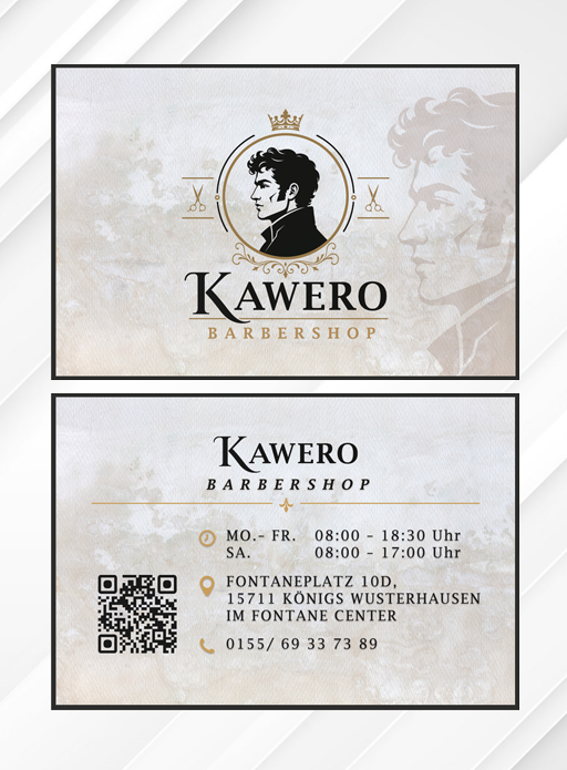 KAWERO – Visitenkarte – Design ink. Druck 200 Stück